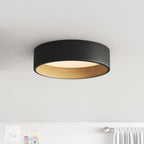 C Cattleya Black and Woodgrain 3CCT Integrated LED Flush Mount Ceiling Light