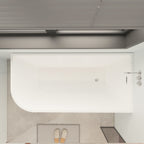 Baignoires autoportantes en acrylique CB HOME 59''/67'', baignoires simples contre le mur, trop-plein gauche/droite