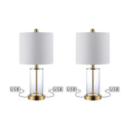 Lampe de table à LED Cabell 21 en verre, contemporaine et moderne, avec chargeur USB, bronze huilé (lot de 2) par JONATHAN Y