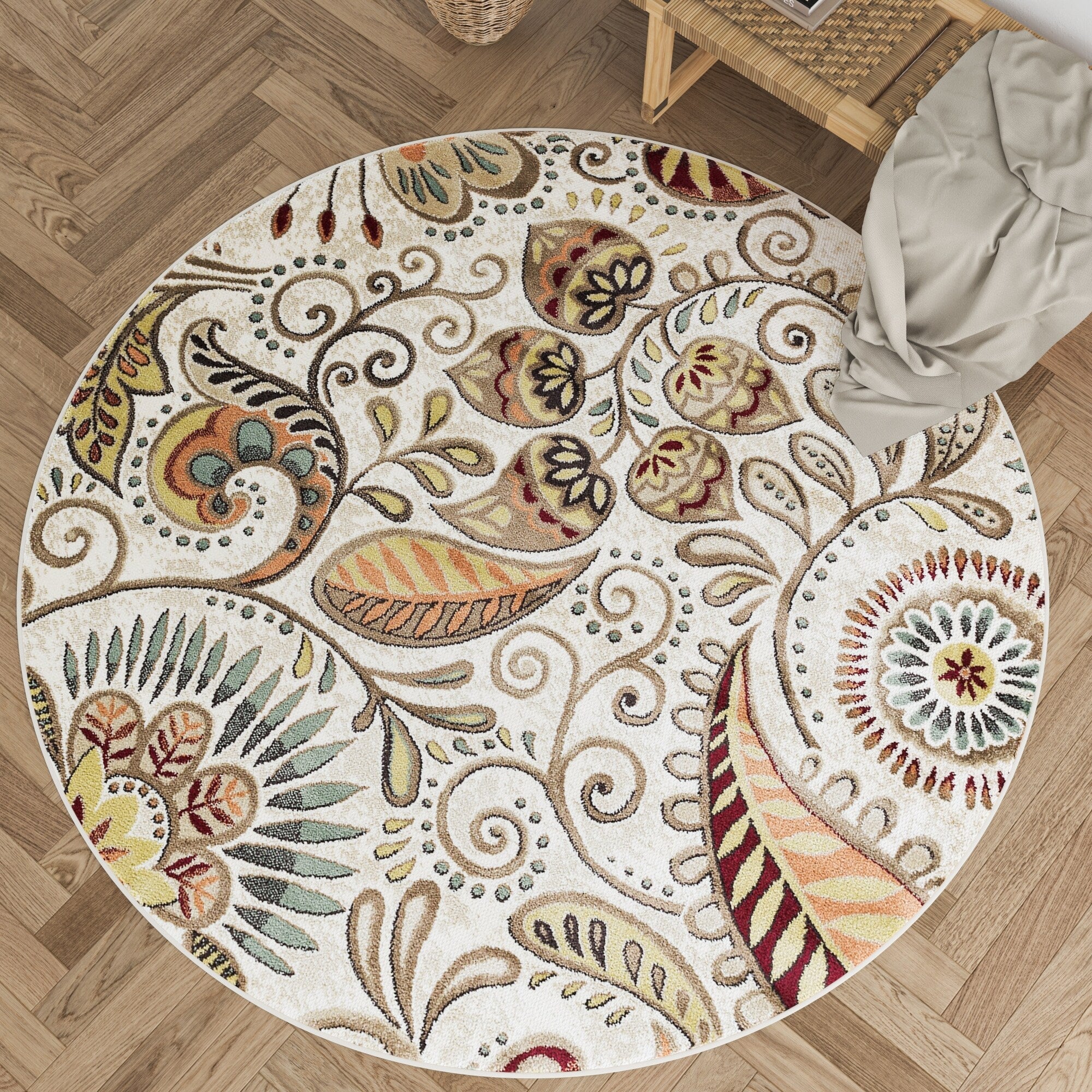 Caprice Mid-Century Modern Floral Indoor Area Rug