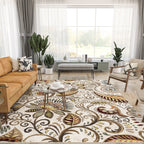Caprice Mid-Century Modern Floral Indoor Area Rug