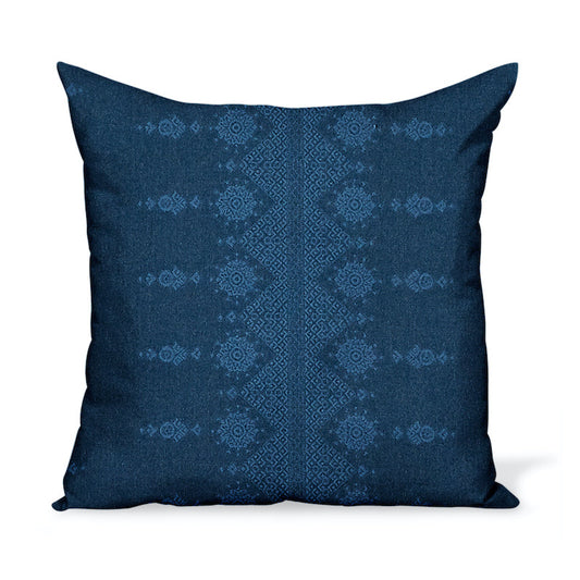 Peter Dunham Textiles Outdoor Carmania en minuit sur coussin indigo