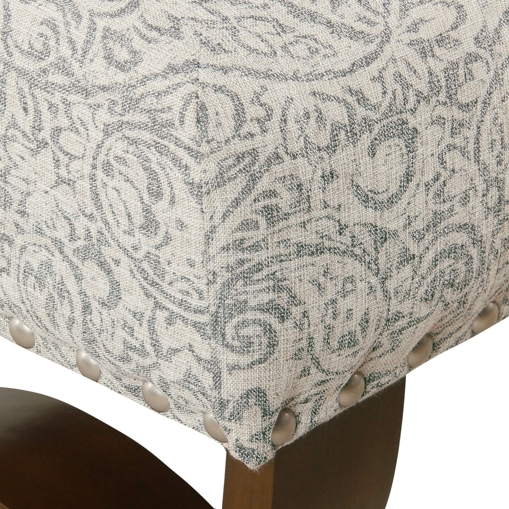 Banc capitonné Carolina avec garniture cloutée