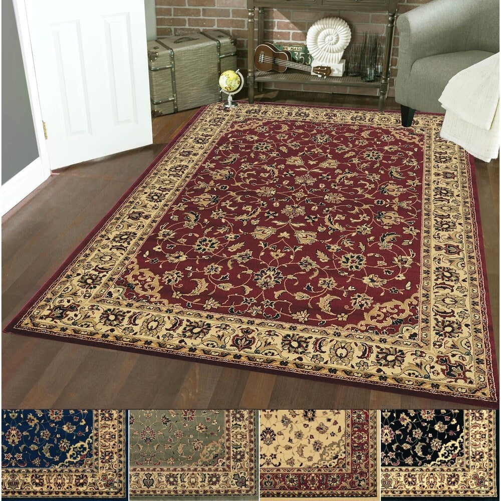 Admire Home Living Caroline Traditional Floral Sarouk Pattern Area Rug