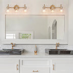 Applique murale moderne en verre à 3 lumières pour salle de bain