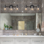 Applique murale moderne en verre à 3 lumières pour salle de bain