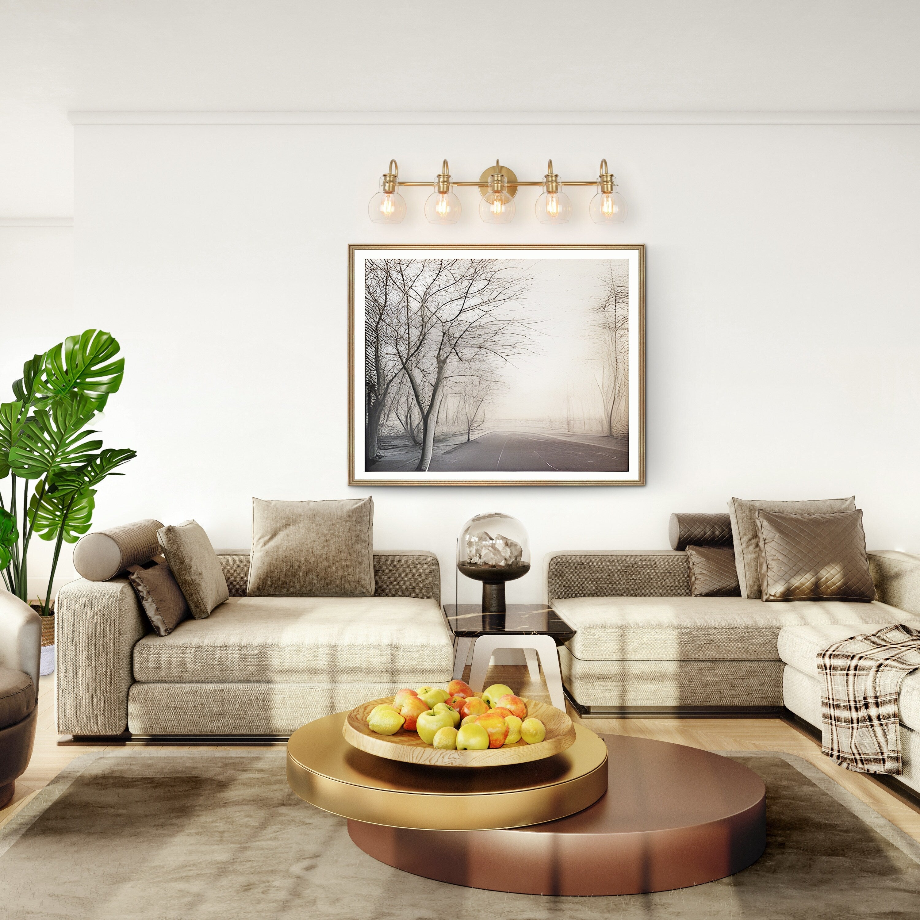 Applique murale moderne en verre à 3 lumières pour salle de bain