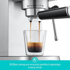 CASABREWS CM5418 Machine à expresso de base 20 bars avec mousse de lait pour la maison