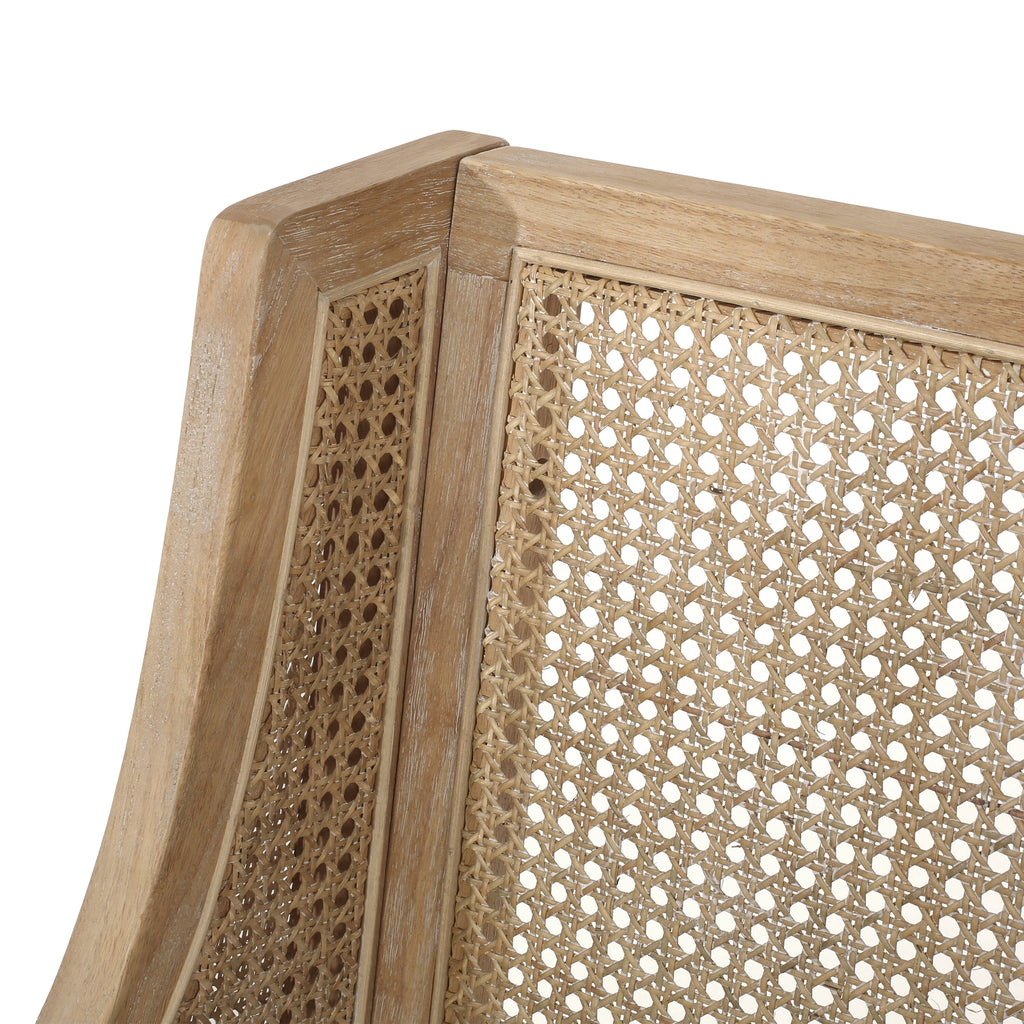 Tabourets de bar Christopher Knight Home Cataldo en tissu, bois et rotin, 25,5 pouces (lot de 2)