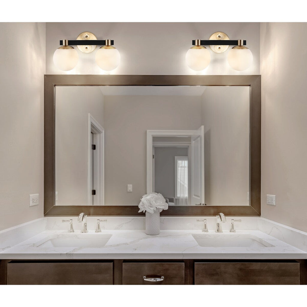 Cecil Globe Metal/Frosted Glass Modern Contemporary LED Vanity, by JONATHAN Y