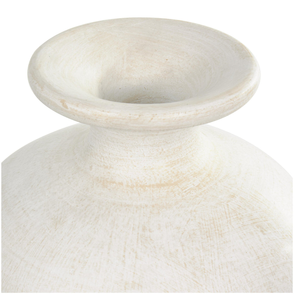 Grand vase décoratif de sol en céramique de forme amphore - Blanc - Roche River Decor