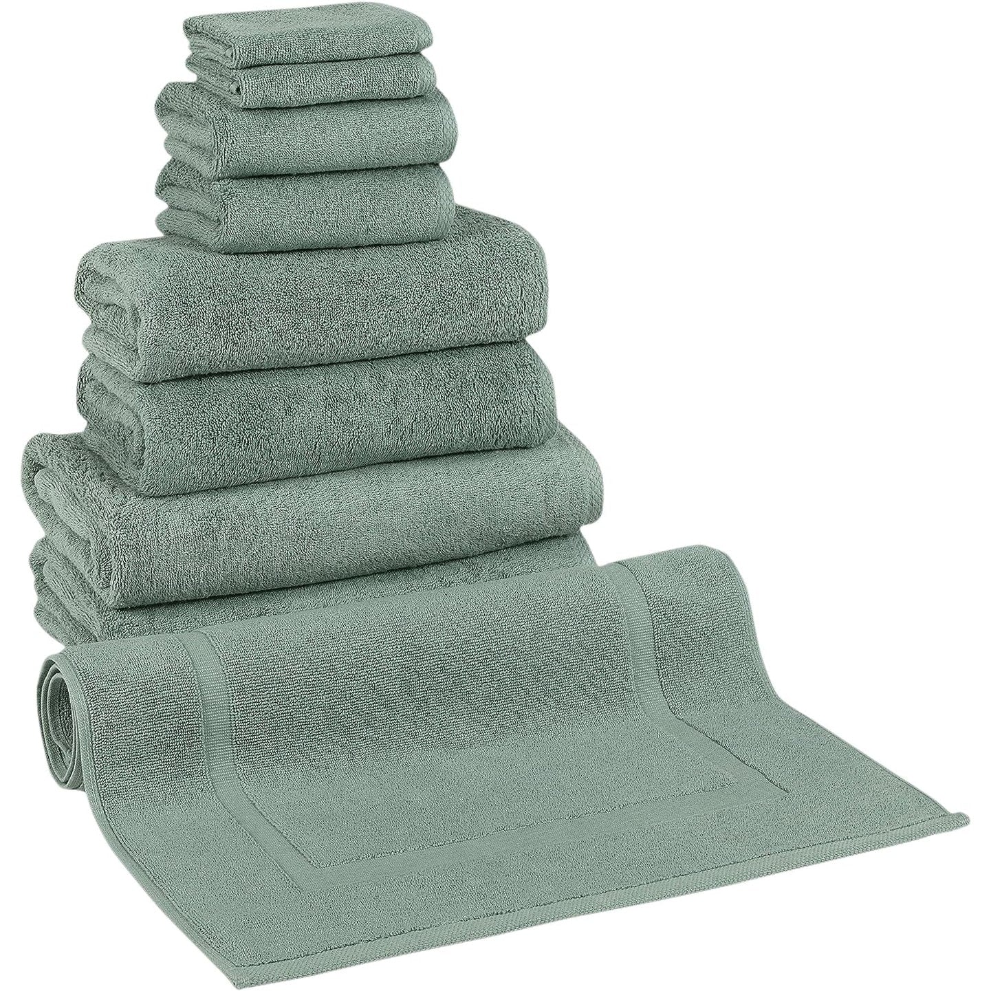 CTT %100 Turkish Cotton Towel Set 8 or 9 Pcs Quick Dry and Absorbent