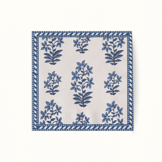Peter Dunham + Hudson Grace Blue Fez et Shani, lot de 50 serviettes à cocktail
