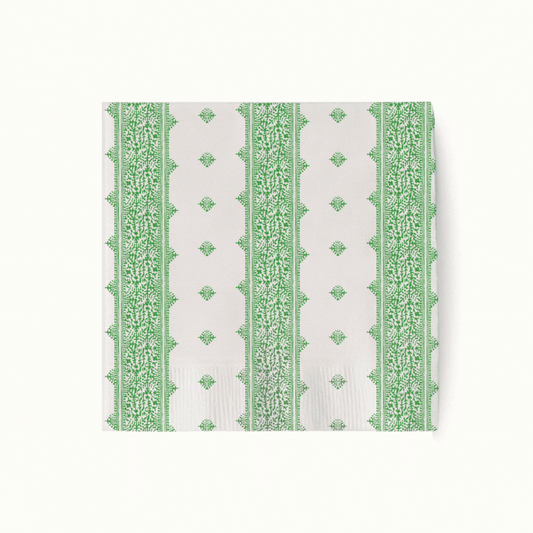 Serviettes à cocktail Peter Dunham + Hudson Grace Green Fig et Fez, lot de 50