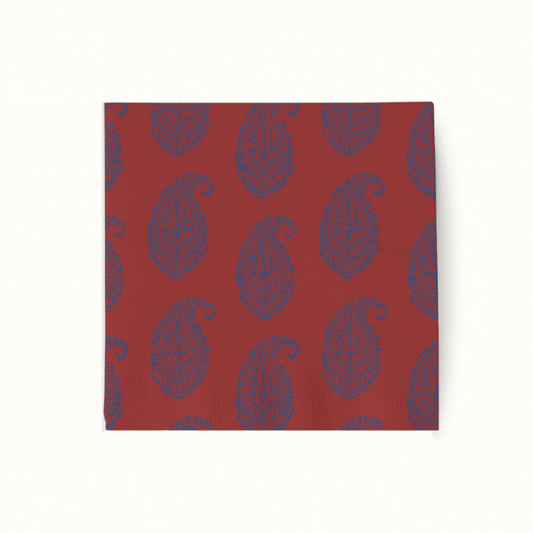 Serviettes à cocktail Peter Dunham + Hudson Grace Red Starburst et Kashmir, lot de 50