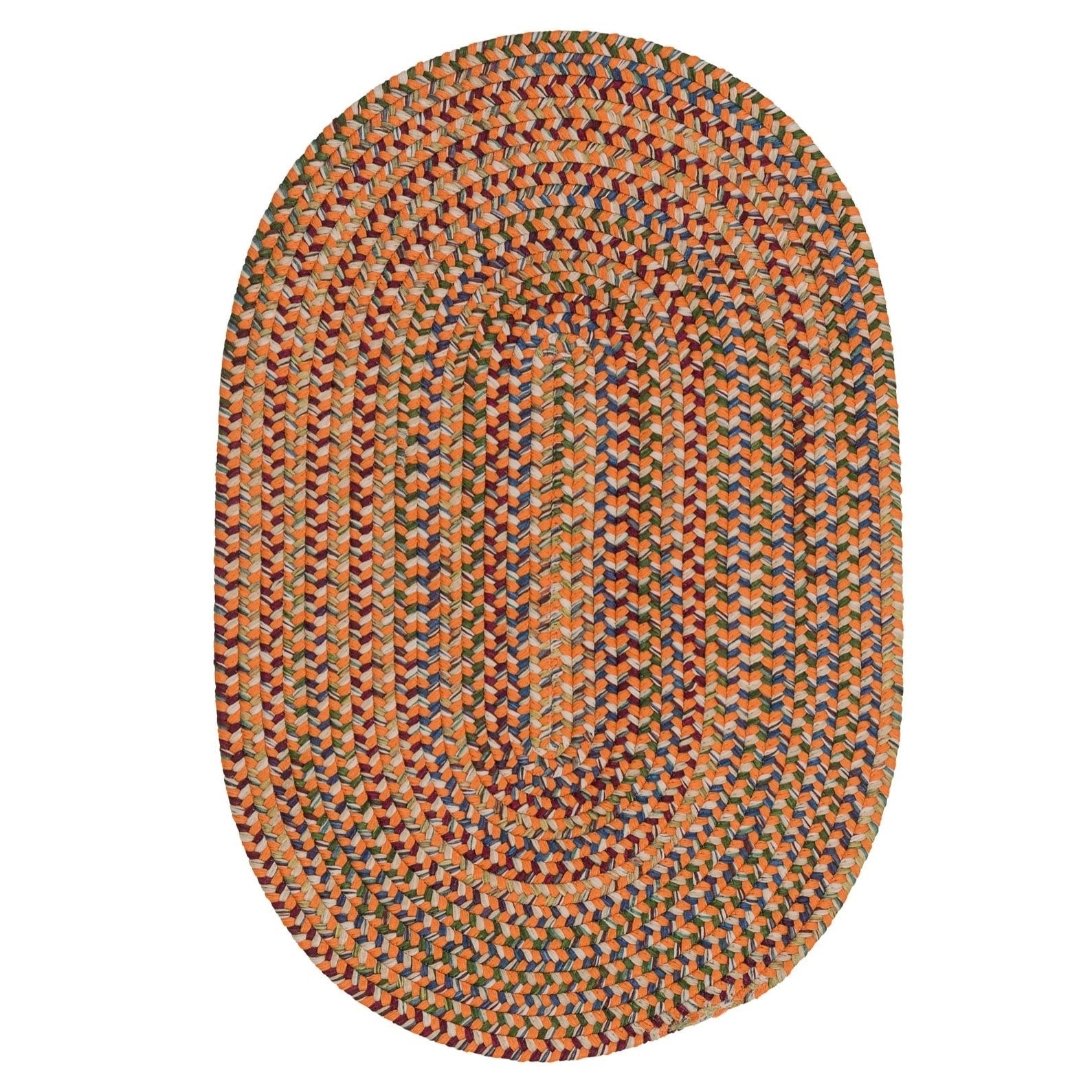 Colonial Mills Worley Rustic Farmhouse Braided Multicolor Oval Rug