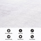 Contemporary Distressed Stripe Machine Washable Area Rug