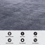 Contemporary Distressed Stripe Machine Washable Area Rug