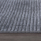 Contemporary Distressed Stripe Machine Washable Area Rug