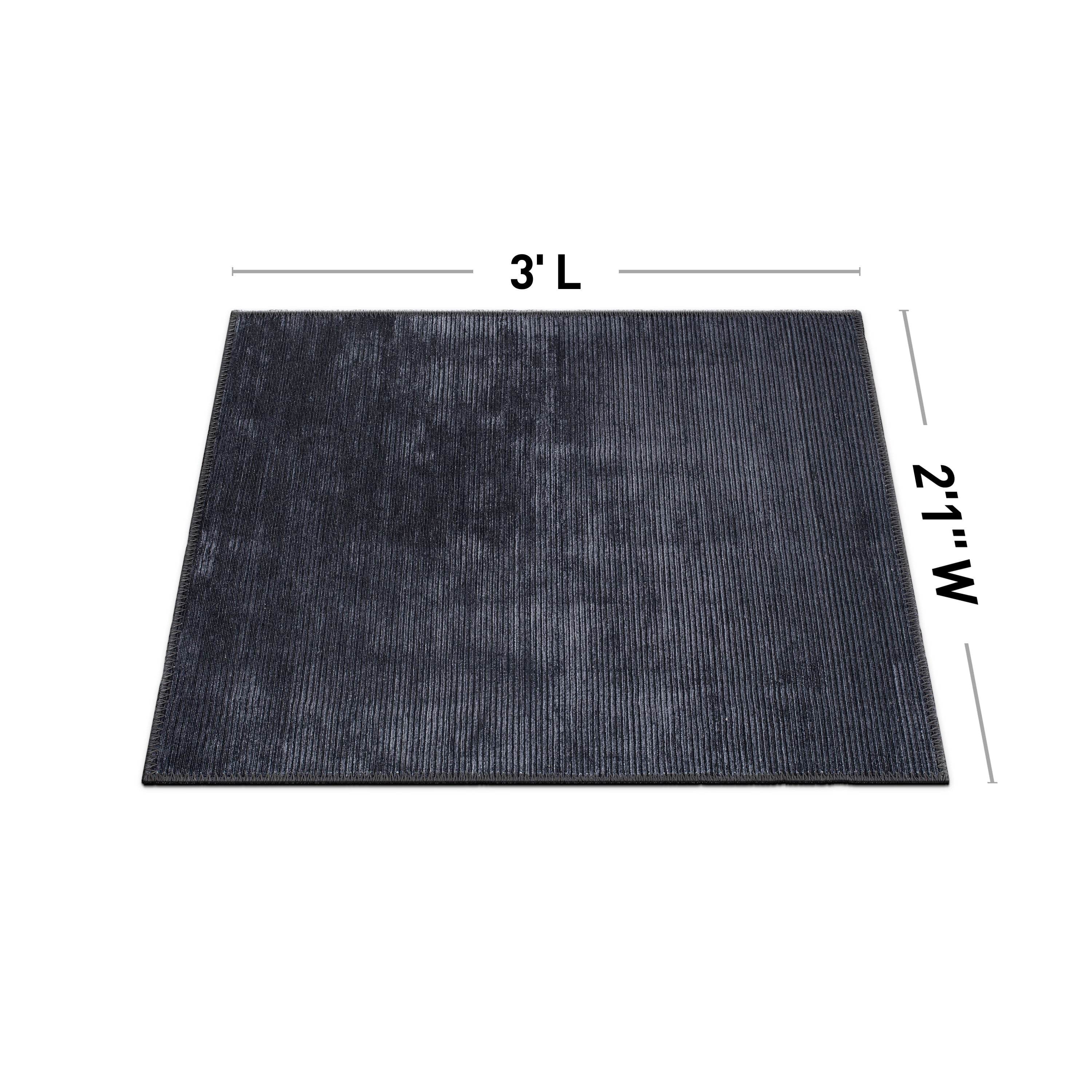 Contemporary Distressed Stripe Machine Washable Area Rug