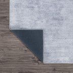 Contemporary Distressed Stripe Machine Washable Area Rug
