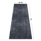 Contemporary Distressed Stripe Machine Washable Area Rug