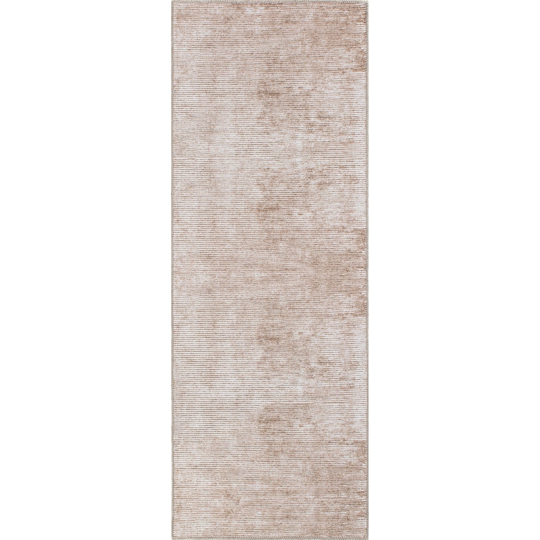 Contemporary Distressed Stripe Machine Washable Area Rug