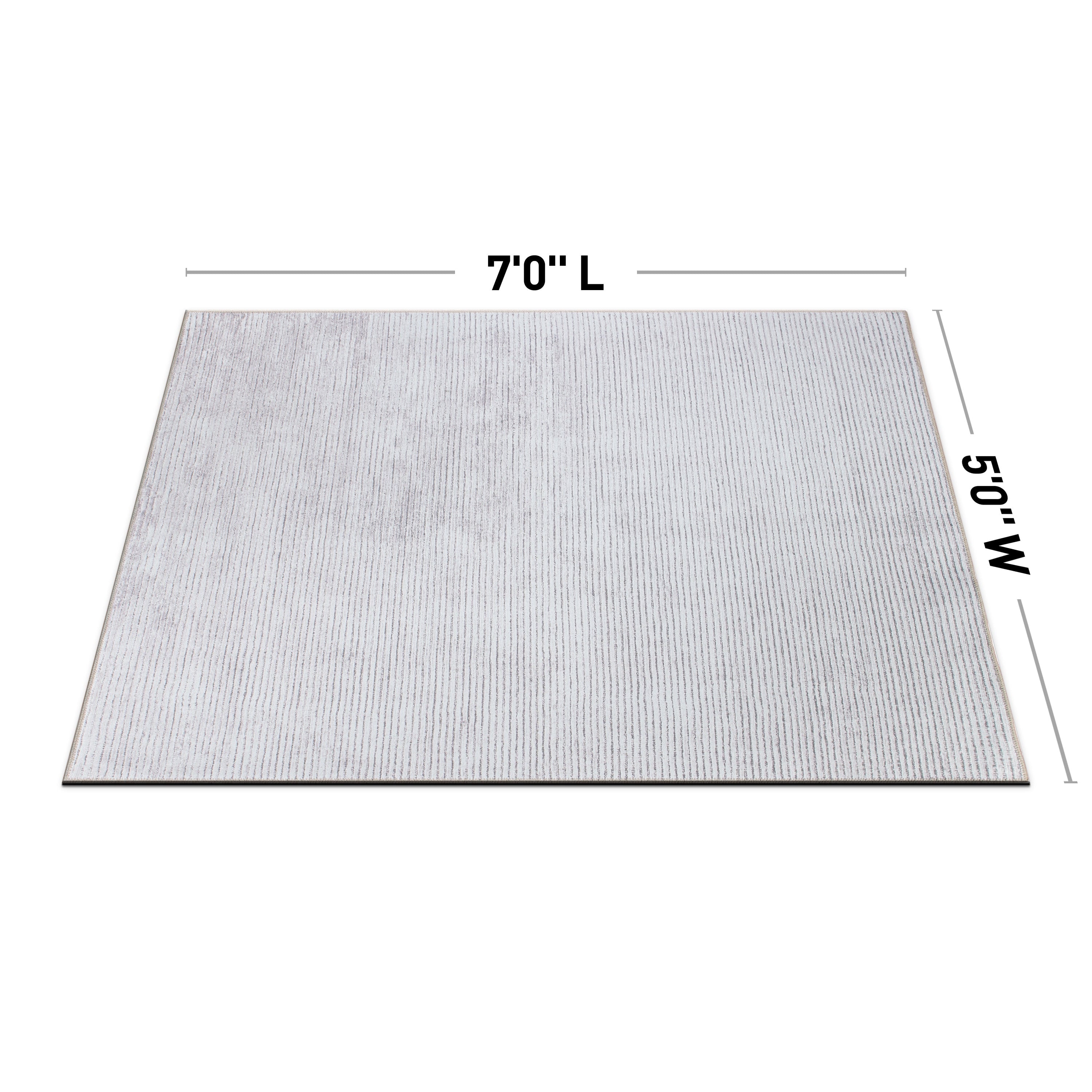 Contemporary Distressed Stripe Machine Washable Area Rug