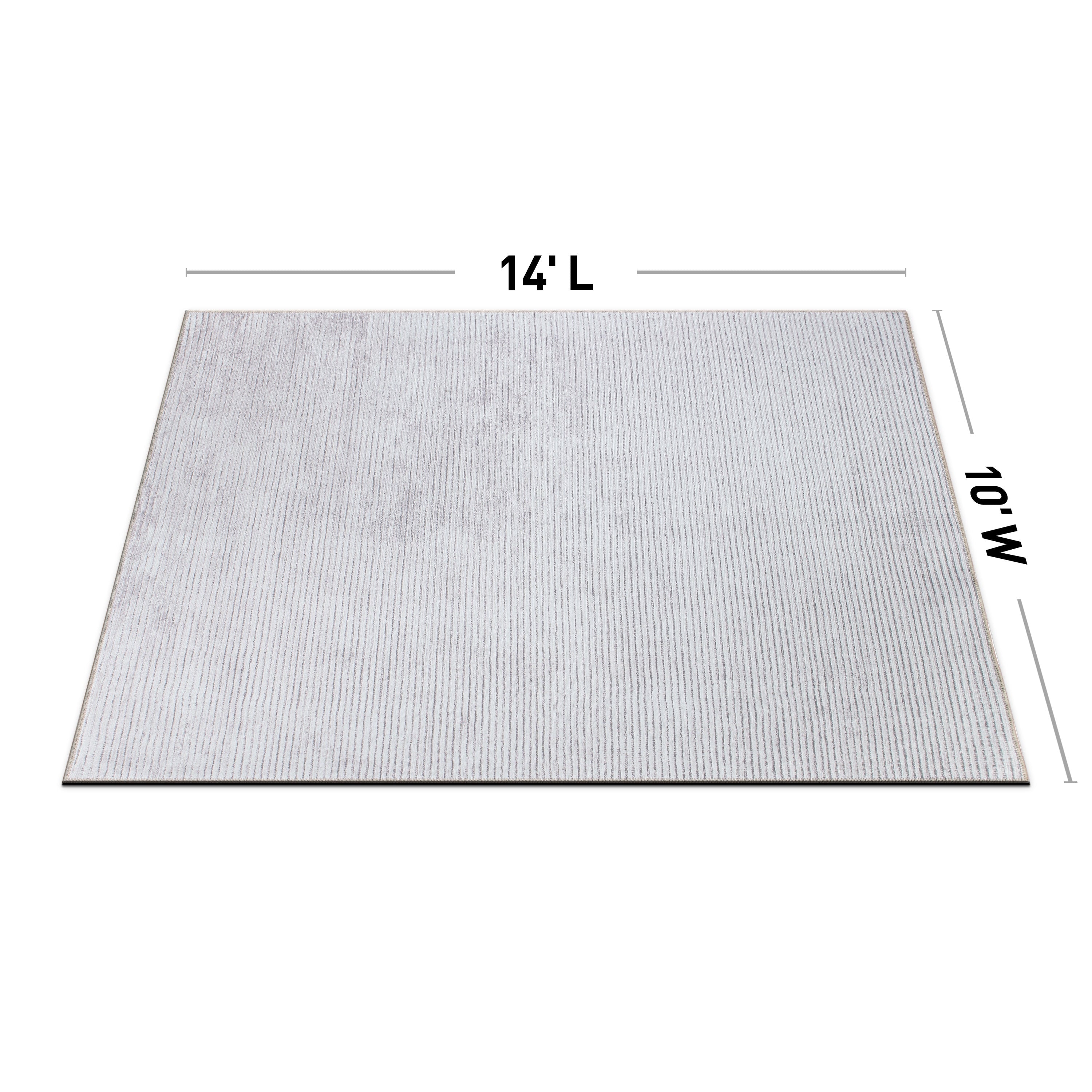 Contemporary Distressed Stripe Machine Washable Area Rug