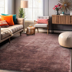 Contemporary Distressed Stripe Machine Washable Area Rug