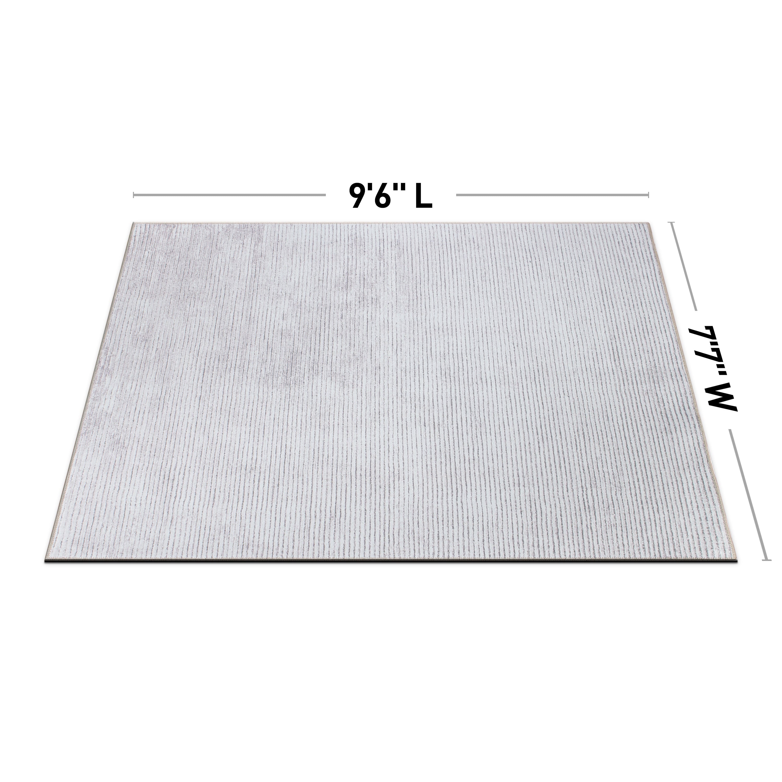 Contemporary Distressed Stripe Machine Washable Area Rug