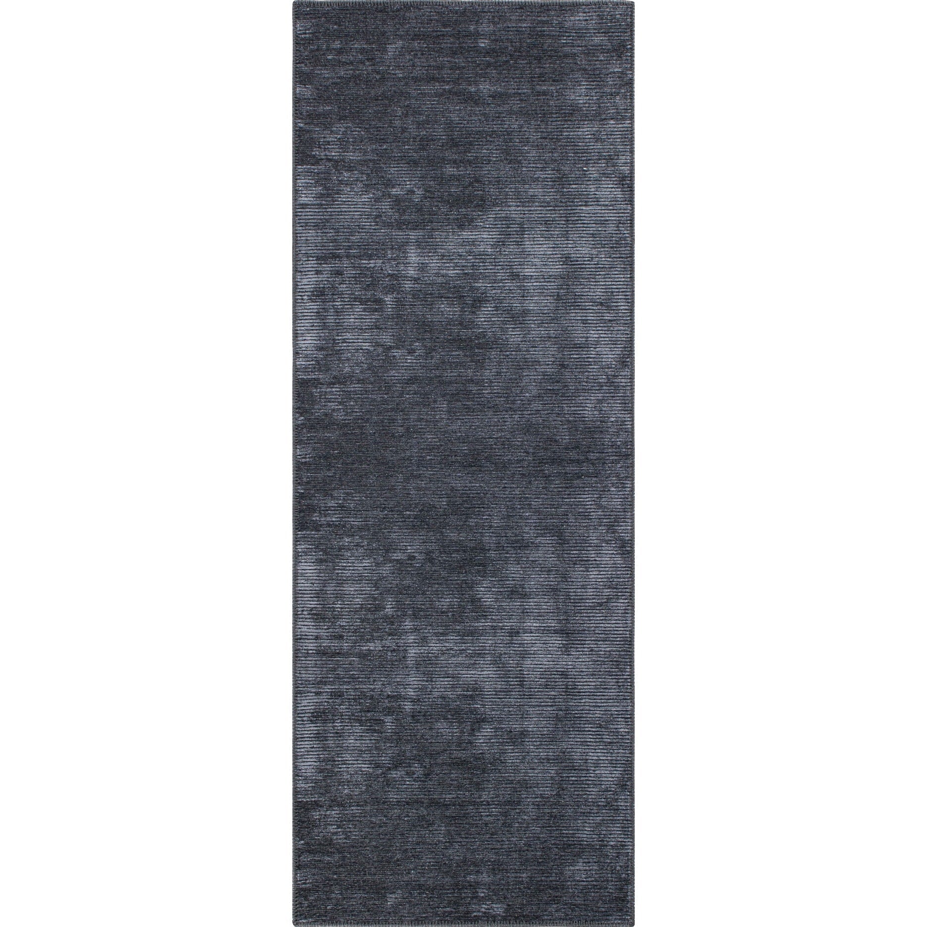 Contemporary Distressed Stripe Machine Washable Area Rug