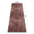 Contemporary Distressed Stripe Machine Washable Area Rug