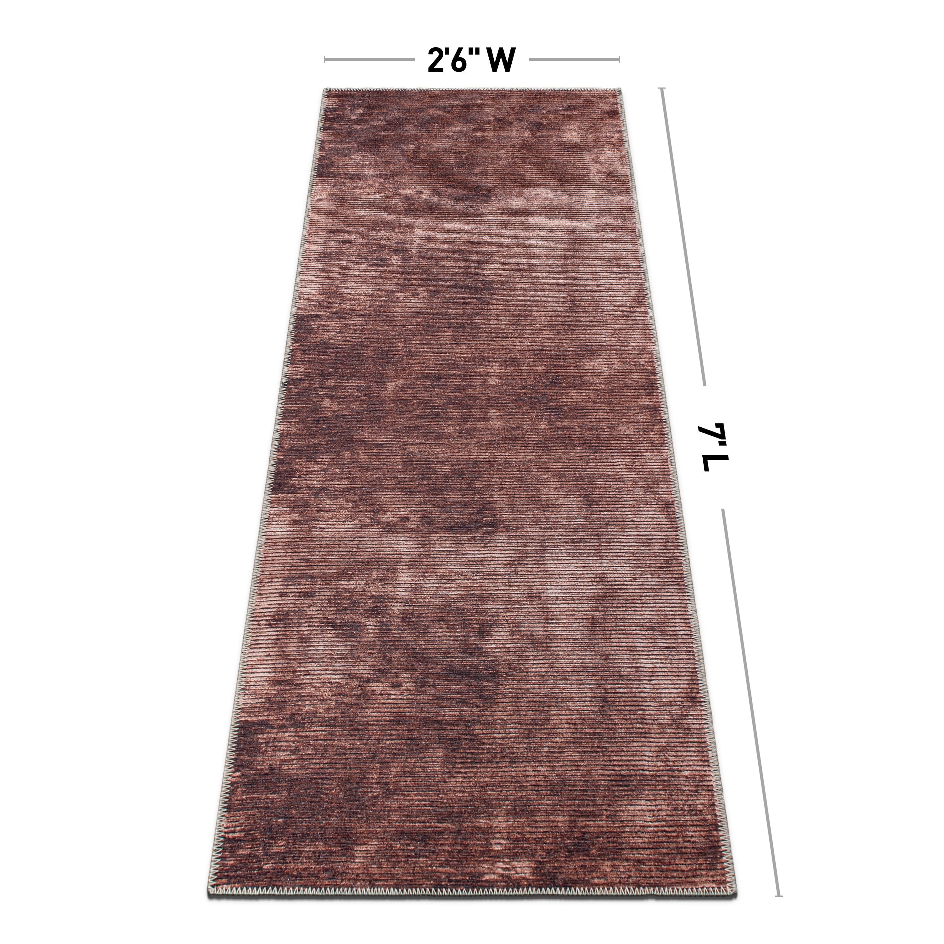 Contemporary Distressed Stripe Machine Washable Area Rug