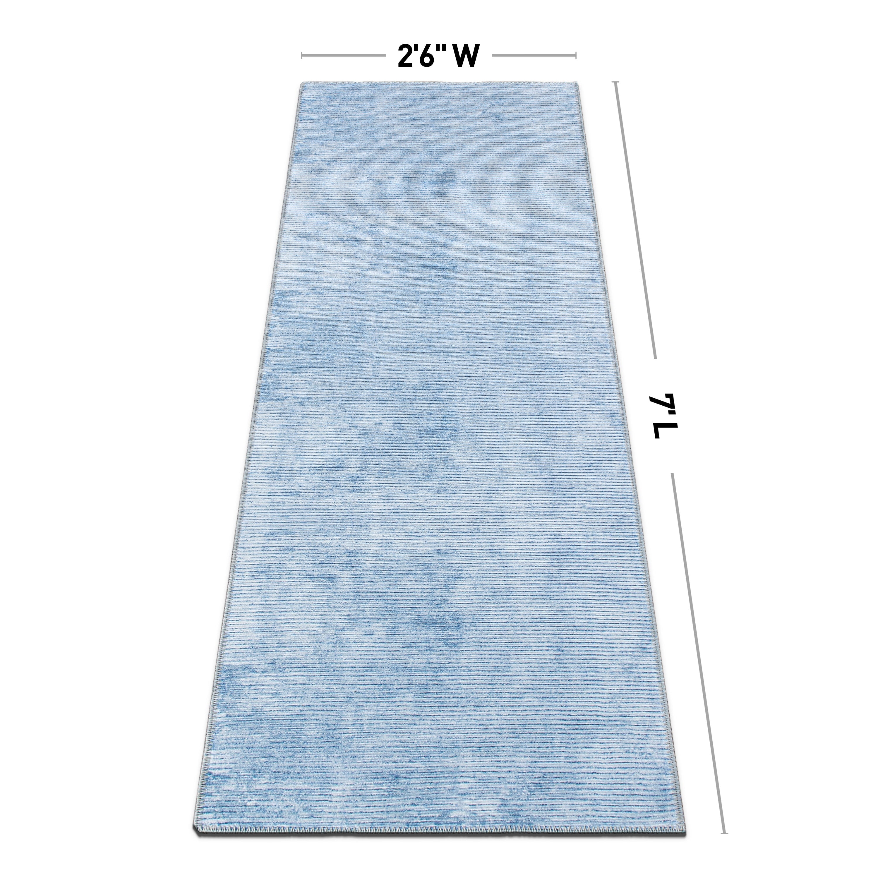 Contemporary Distressed Stripe Machine Washable Area Rug