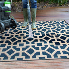 Contemporary Geometric Reversible Plastic Outdoor Rugs