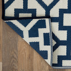 Contemporary Geometric Reversible Plastic Outdoor Rugs