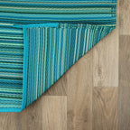 Contemporary Stripe Reversible Plastic Outdoor Rugs