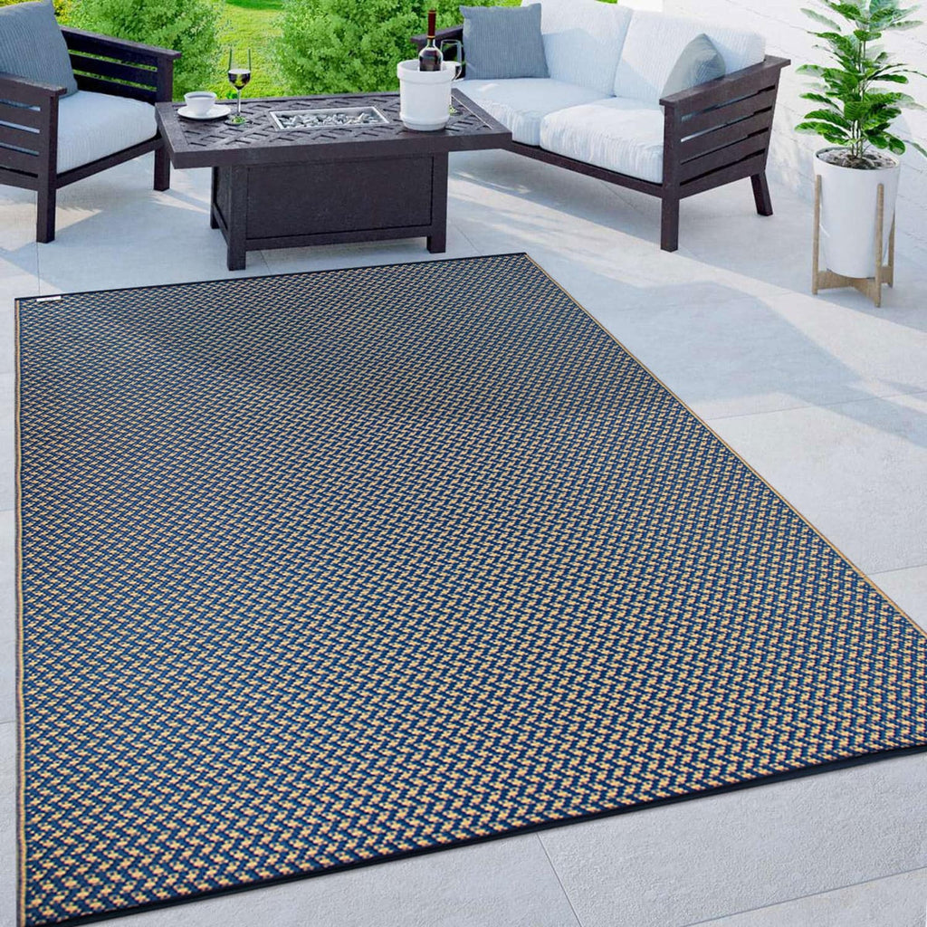 Contemporay Solid Reversible Plastic Outdoor Rugs