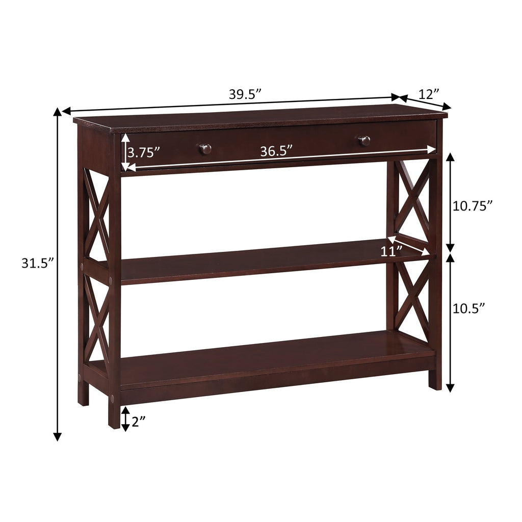 Console Oxford à 1 tiroir avec étagères Convenience Concepts
