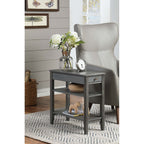 Convenience Concepts American Heritage 1 Drawer Chairside End Table with Shelves
