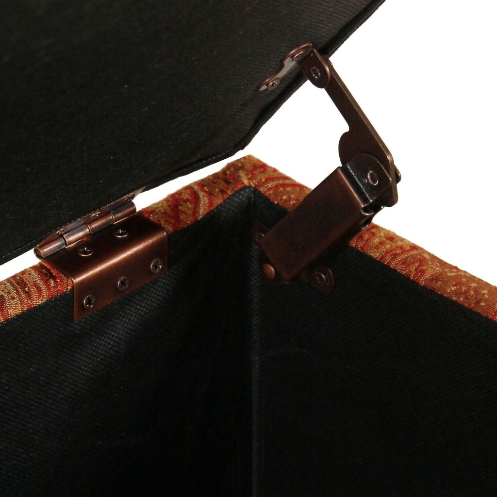 Banc de rangement rembourré Copper Grove Muscari avec bordure cloutée