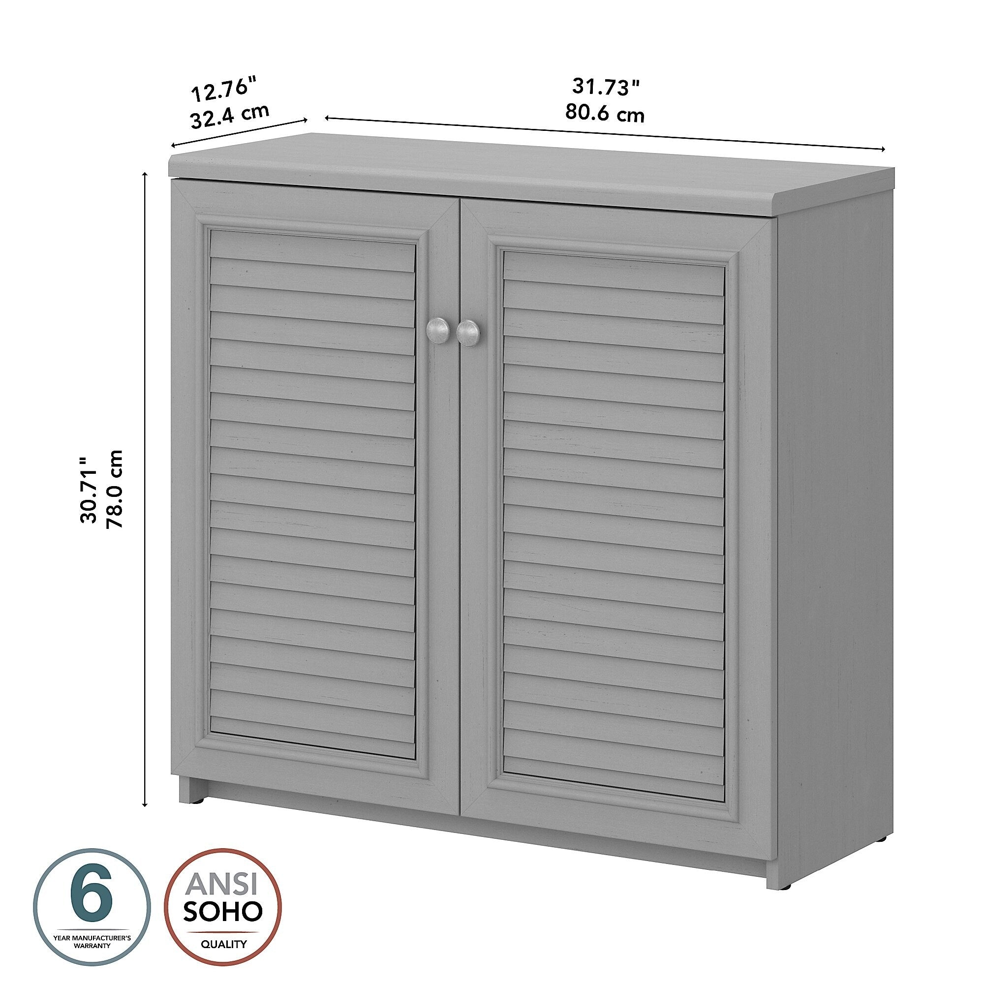 Armoire de rangement Fairview avec portes et étagères par Bush Furniture - 31,73 L x 12,76 l x 30,71 H
