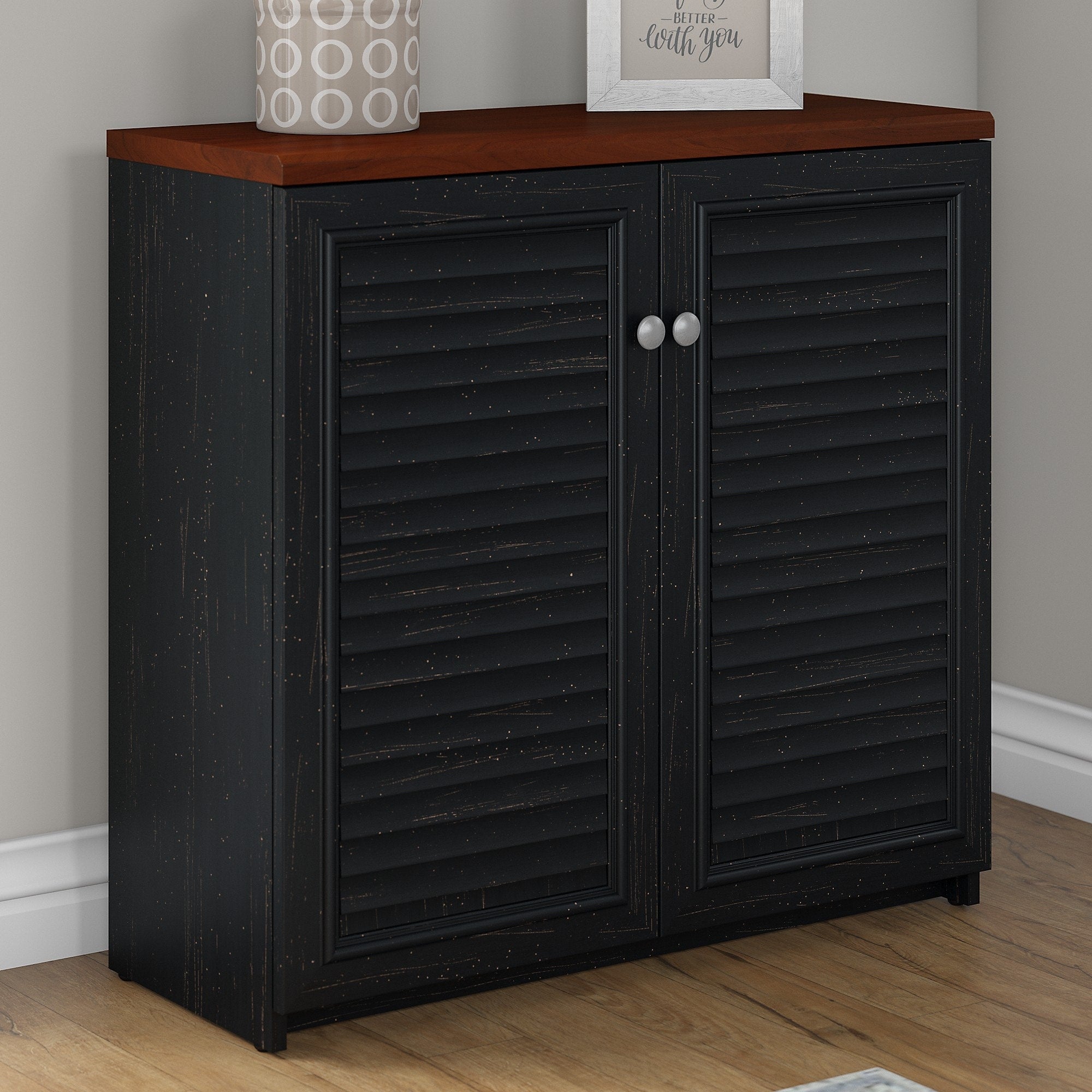 Armoire de rangement Fairview avec portes et étagères par Bush Furniture - 31,73 L x 12,76 l x 30,71 H