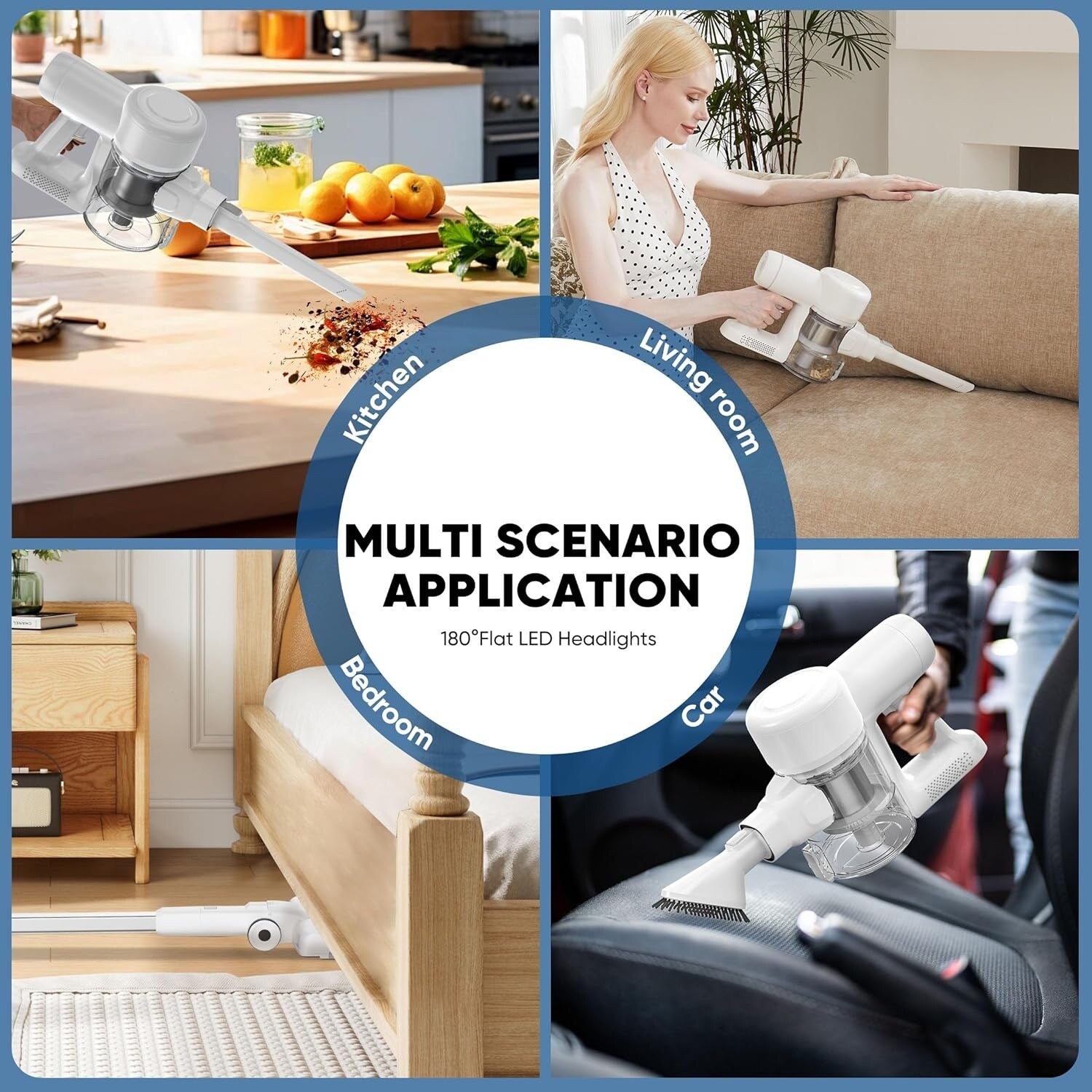 Aspirateur balai sans fil 3 en 1, léger pour tapis, sols durs, poils d'animaux et nettoyage de la maison