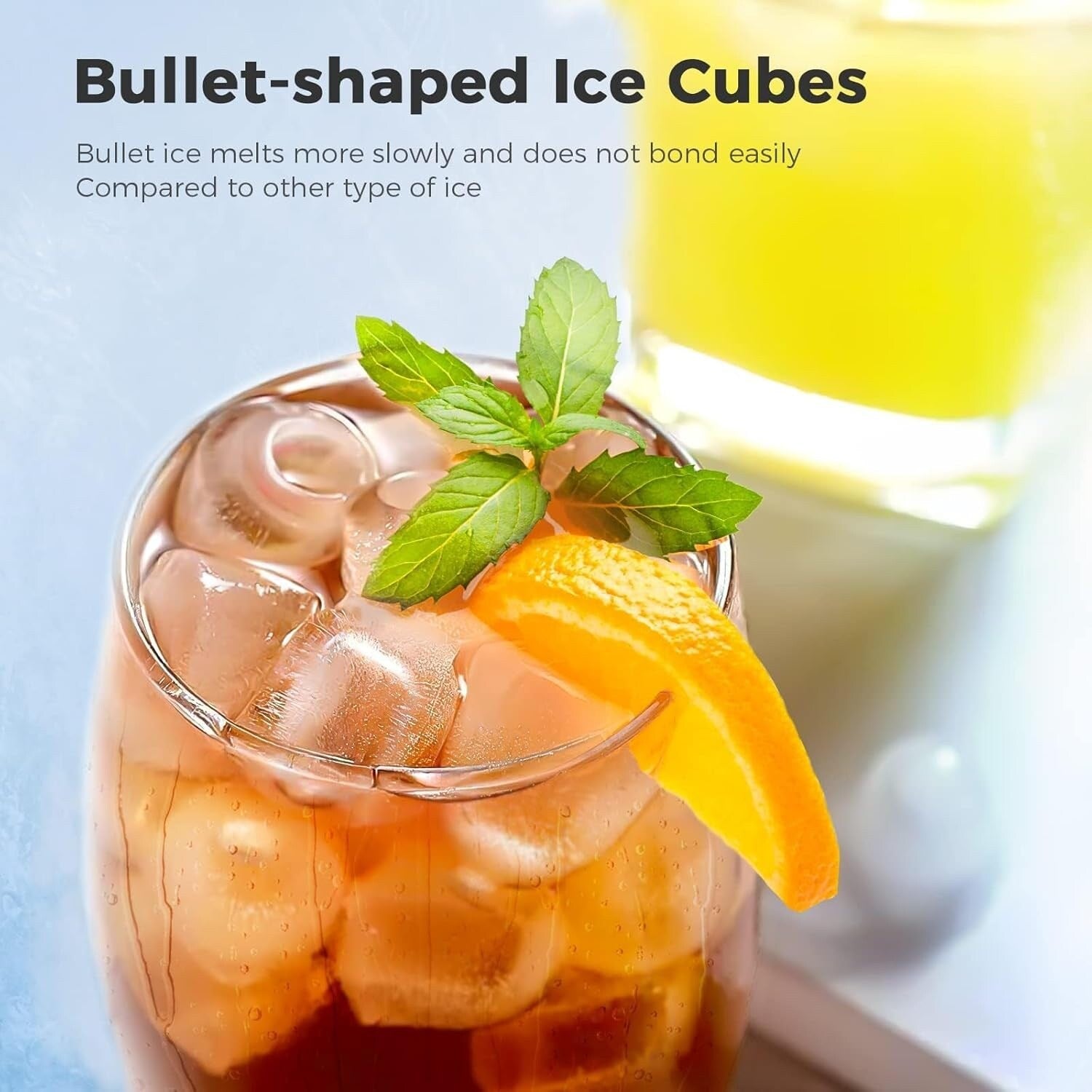 Countertop Portable Ice Maker with Self-cleaning ,9 Bullet Ice Cubes in 6 Mins, Comes with Ice Basket and Ice Scoop