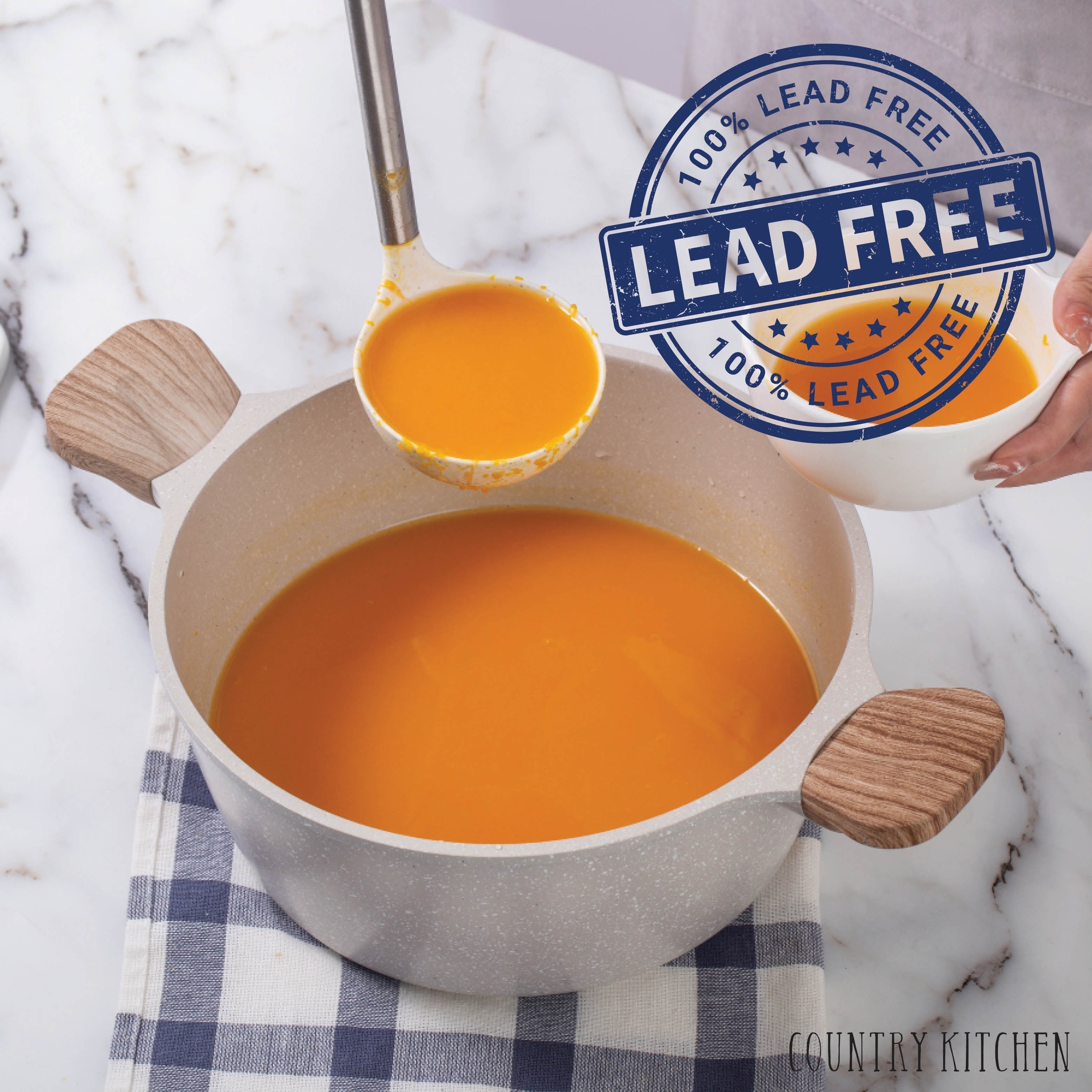 Country Kitchen Non-Stick Cast Aluminum Cookware Set - Durable Kitchen Cookware for Everyday Cooking, 6-11 Pc