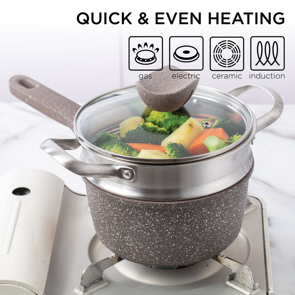 Country Kitchen Non-Stick Cast Aluminum Cookware Set - Durable Kitchen Cookware for Everyday Cooking, 6-11 Pc