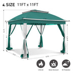 Gazebo escamotable en acier Cozywor de 11 pi x 11 pi avec moustiquaire