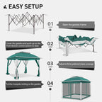 Gazebo escamotable en acier Cozywor de 11 pi x 11 pi avec moustiquaire